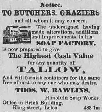 Late 1800s tallow poster